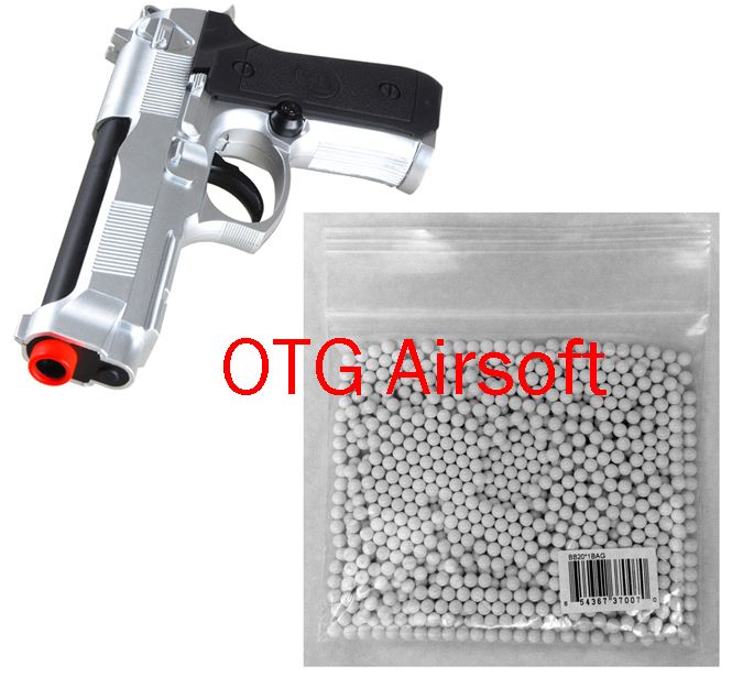 WG Airsoft HandGuns Co2 Gas M92f NBB +1000rds TSD .20g Seamless 6mm 