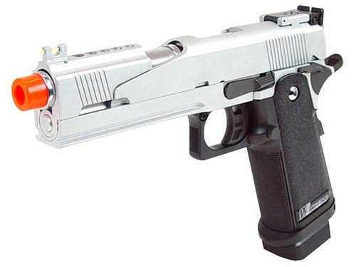   Airsoft Metal Dragon 1911 Gas Blowback Pistol Gun Polished Silver