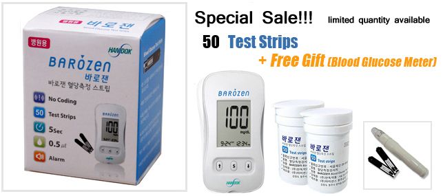   barozen Blood Glucose test strips monitoring system free meter