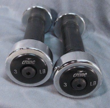 CRANE STAINLESS STEEL~3 lb HAND~FREE WEIGHTS~EXERCISE  