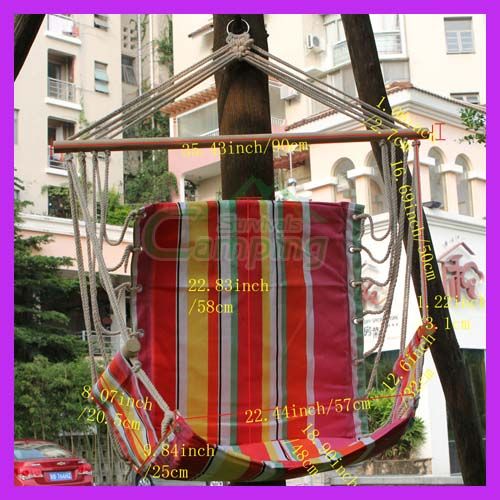   Hammock Canvas Air Sky Swing Chair Hanging Big Stripes Colorful  