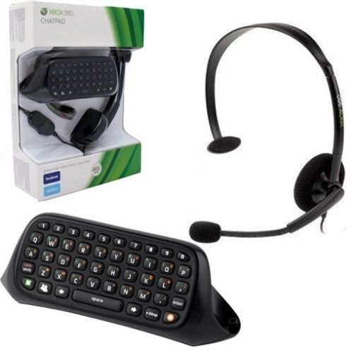 XBox 360 LIVE Messenger Kit BLACK Chatpad Headset w/Mic  