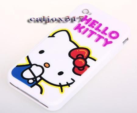 Cute Hello Kitty White Silicone Case Cover for iPhone 4 4G  