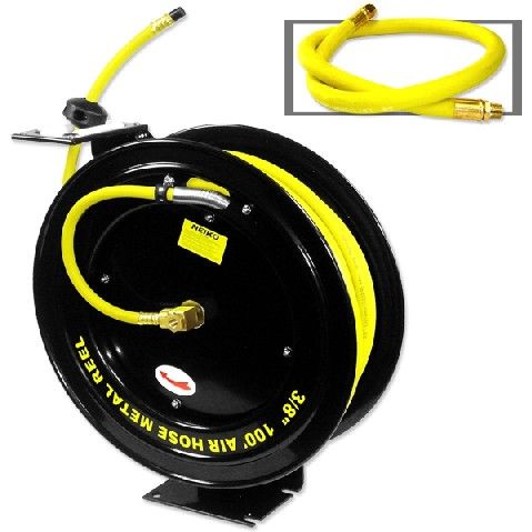 100 Foot Retractable Rubber Air Hose Reel  