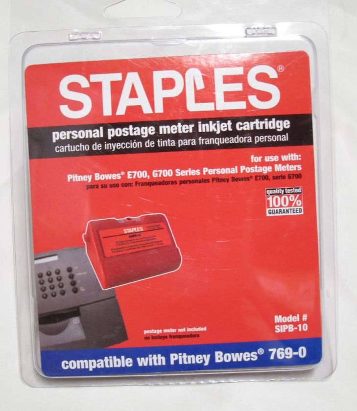 Staples Personal Postage Meter Inkjet Cartridge NEW  