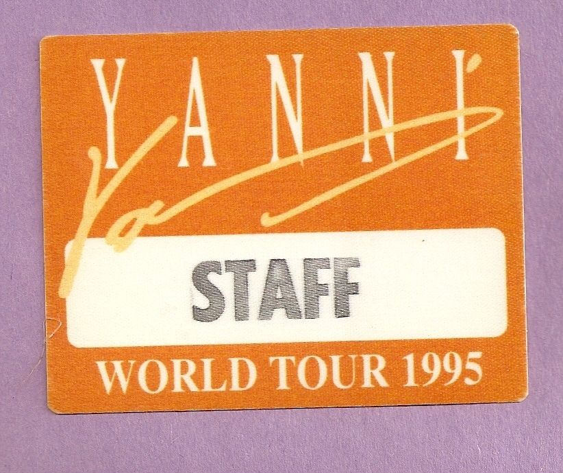 Original 1995 YANNI   World Tour Cloth Backstage Pass  