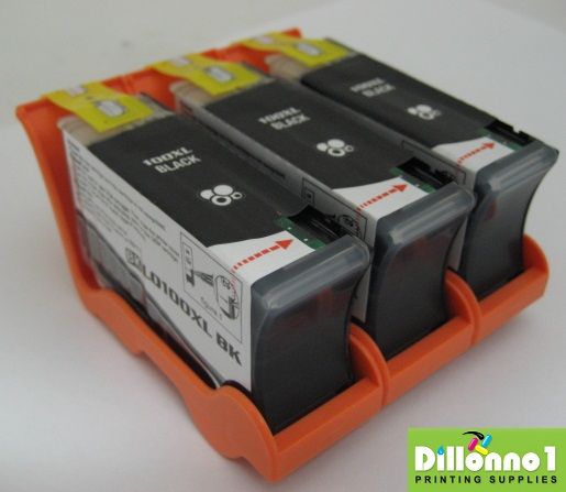 3PK Lexmark 100XL Black Ink Cartridges Interpret S405  