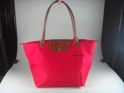 Auth NEW Longchamp Le Pliage Shopping bag Long red garance  