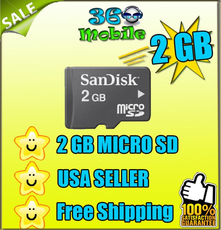   SanDisk 2GB Micro SD Memory Card 2 GB SD Cell Phone Original TF  