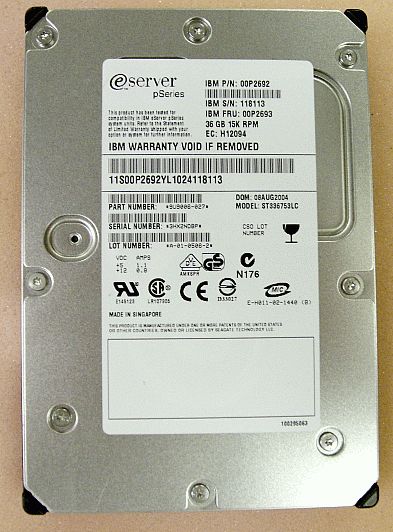 IBM 00P2692 00P2693 9U9006 027 ST336753LC 36GB 15K U320 80PIN SCSI HDD 