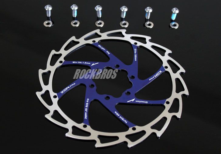 XON Bike Disc Brake Rotor Wind Cutter 160mm Blue 1pcs  