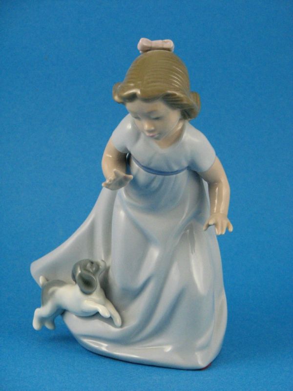 Girl With Dog Chasing Her   NAO Figurine by Lladro  