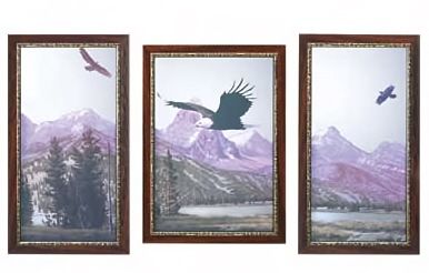 Matching 3pc Soaring Eagles & Snow Mountains Mirror Set  