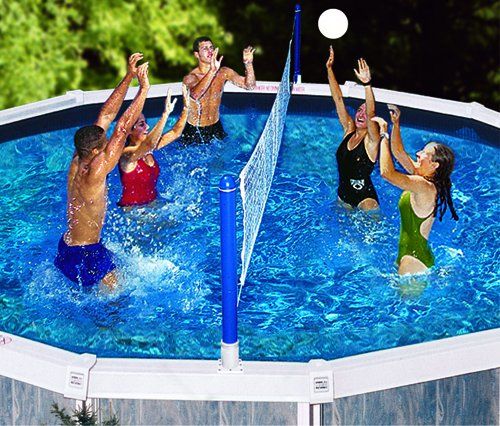   Swimline Above Ground Cross Swimming Pool Volleyball Game Net  