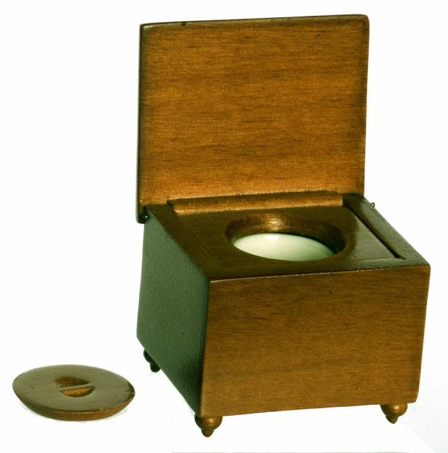 dollhouse miniature LINCOLN COMMODE POTTY VINTAGE MAHOG  