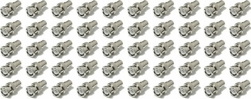 50 BNC Male to RCA Female Adaptor Connector Premium NF8  