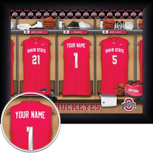 Personalized Ohio State Buckeyes Locker Room Print  