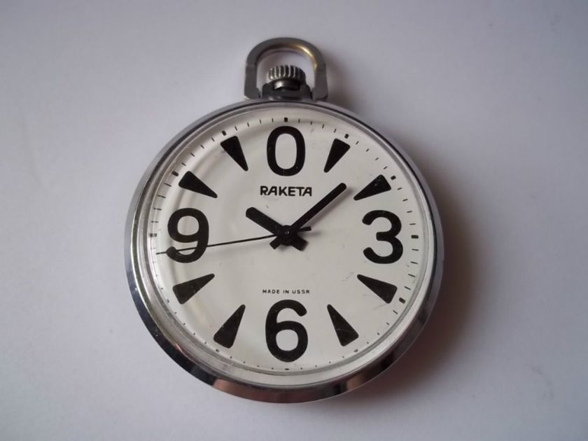 Raketa Russian windup pocketwatch. Ship design. Pre owned.  