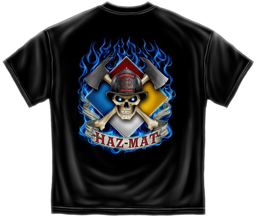 Firefighter Hazmat Skull Public Service Fireman T Shirt  