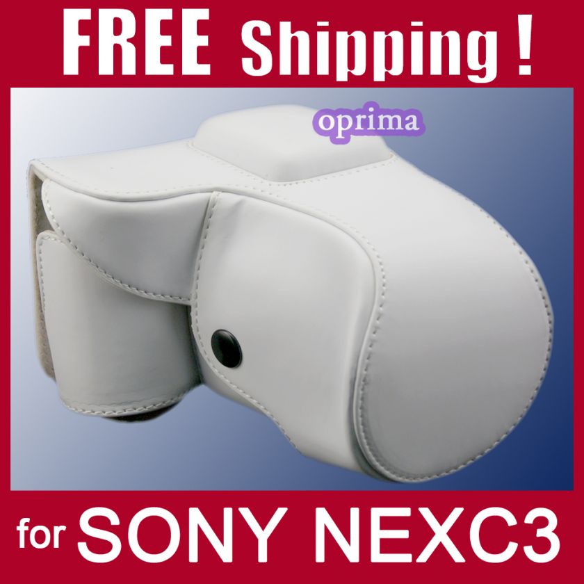 Leather Case bag f Sony α (alpha) NEX C3 16.5 MP Digital Camera 18 