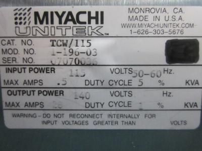 Miyachi Unitek TCW/1 196 03 Thermocouple Welder TCW  