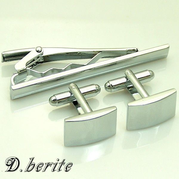 Vintage Silver Gift Set Tie Clip Clasp Cufflinks CLJ29  