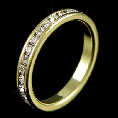 Yellow Gold p lab Diamond Channel Set Engagement Wedding Eternity Band 