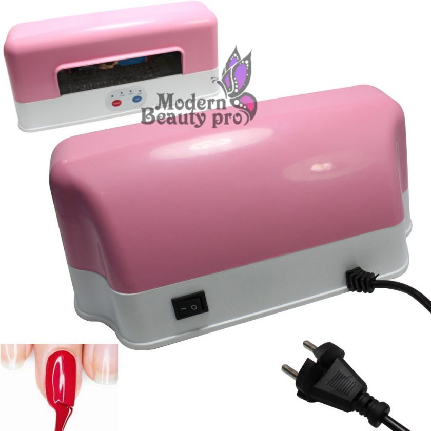 Pro 12W LED Nail Gel Cure UV Lamp Dryer Timer Pink 220V  