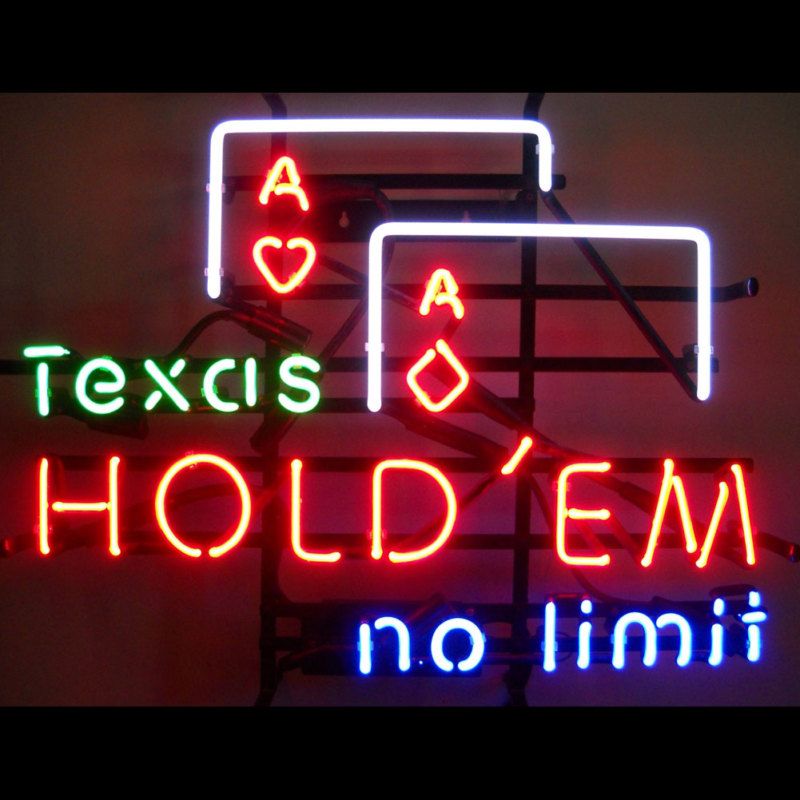 TEXAS HOLD EM POKER CASINO CARDS NEON SIGN / LIGHT  