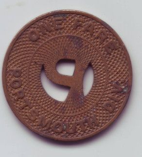 Virginia Electric & Power Co. Portsmouth Div. transit token 