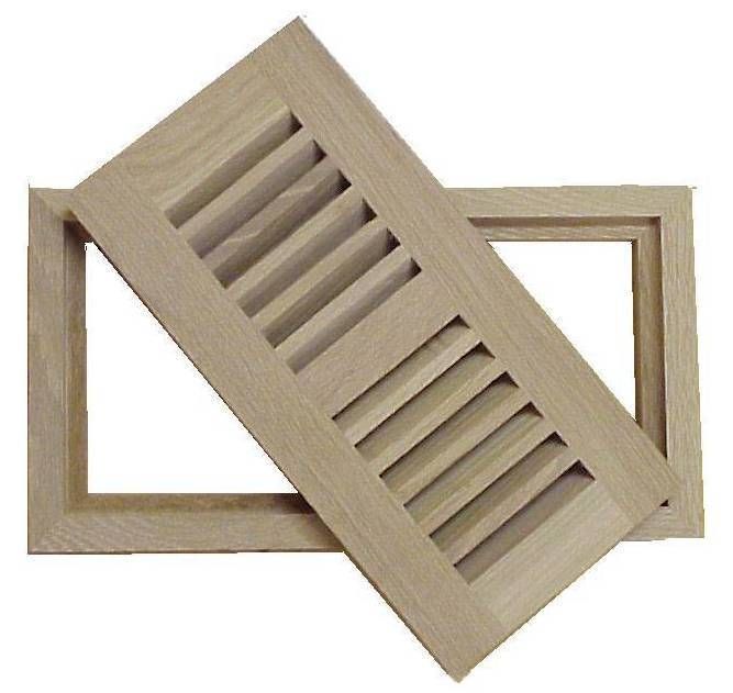 10 White Oak Flush Wood Floor Vent Register Unfin.  